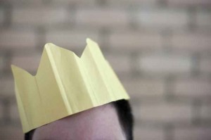 man wearing party hat
